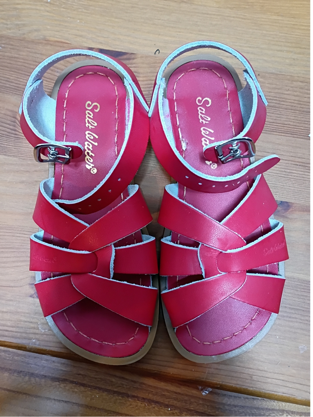 Kids Red Leather Salt Water Fisherman Sandals NWB